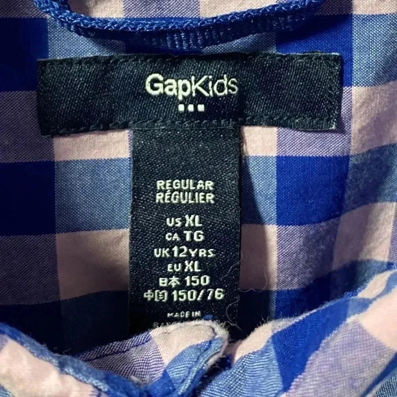 Gap Kids Plaid Long Sleeve Button Down Shirt Youth XL - Picture 4 of 4